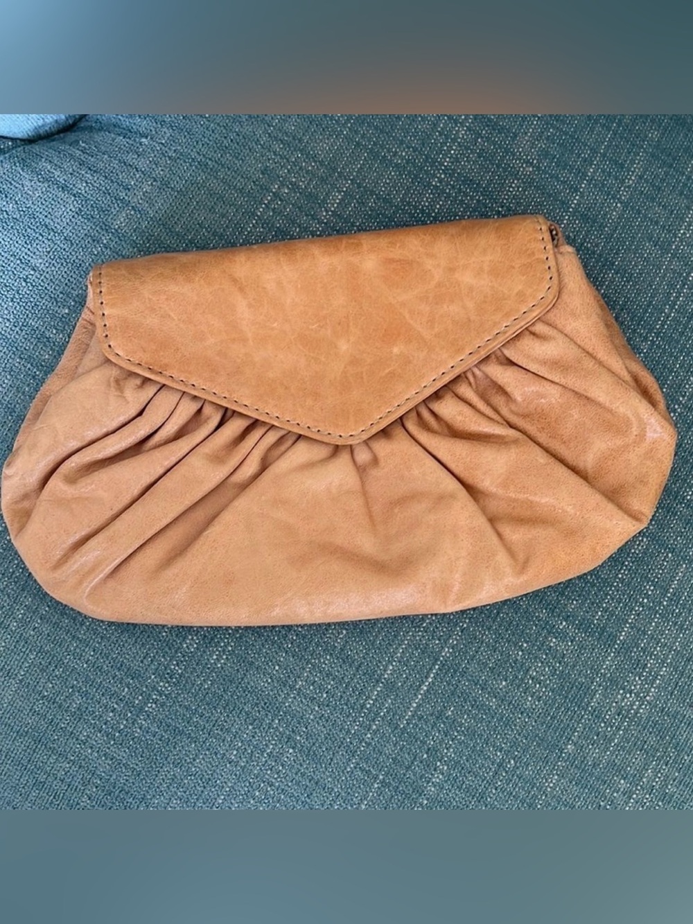 Laura Merkin Leather Shirred Pleated Clutch